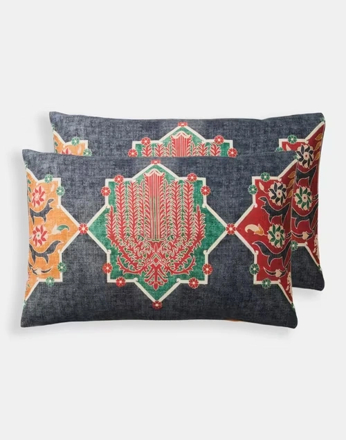 Multi Cotton Fergana Printed Pillow Cover 45x70 | Set of 2