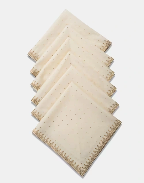 Off White Cotton Printed Onam Napkin 3 Off White Cotton Printed Onam Napkin