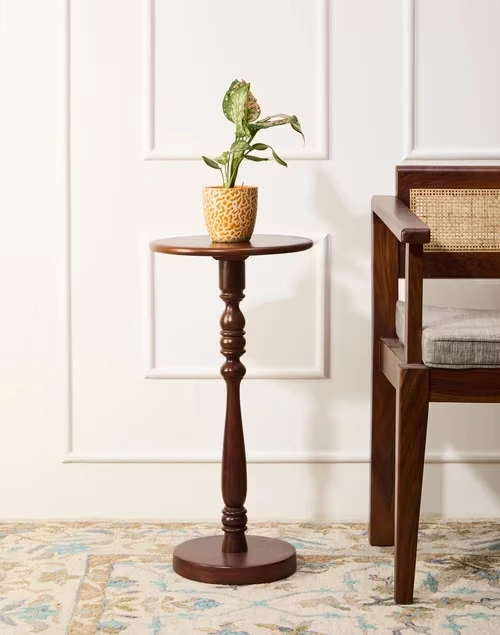 Brown Wooden Mellow Pedestral Table