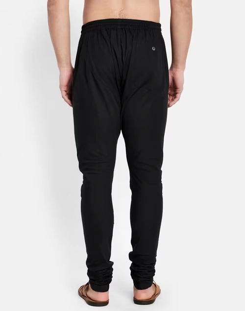 Black Cotton Satna Churidar With Zip Fly Back Pocket 4 Black Cotton Satna Churidar With Zip Fly Back Pocket