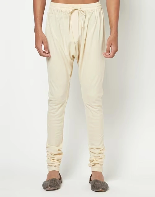 Beige Cotton Surbhi Churidar With Zip Fly Back Pocket