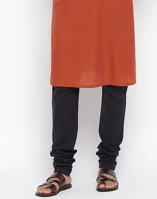 Black Cotton Surbhi Churidar With Zip Fly Back Pocket