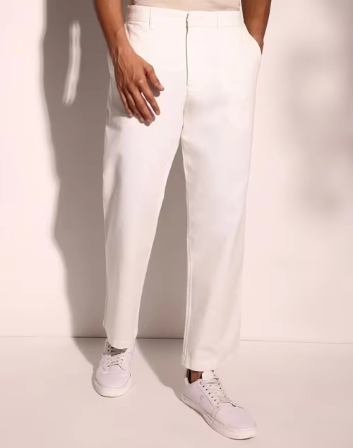 White Cotton 808 Straight Leg Pants