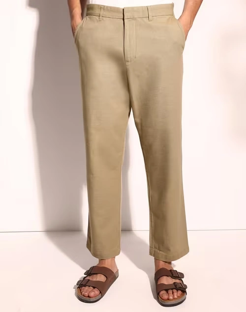 Beige Cotton 808 Straight Leg Pants