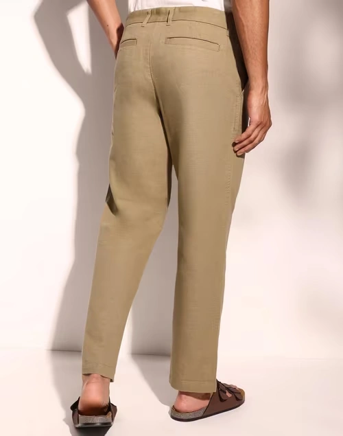 Beige Cotton 808 Straight Leg Pants