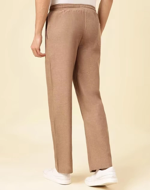 Brown Cotton Drawstring Pant