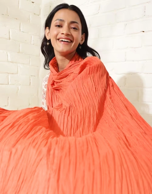 Avni White Cotton Dupatta & Printed Kurta Set