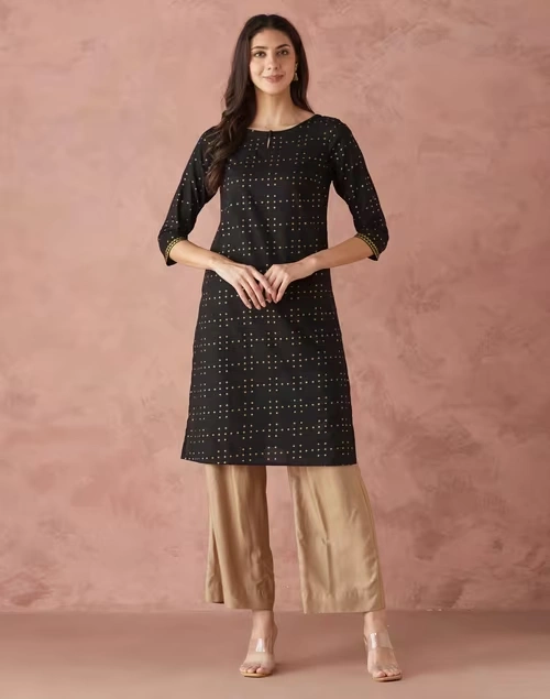 Avni Black Cotton Printed Dupatta & Kurta