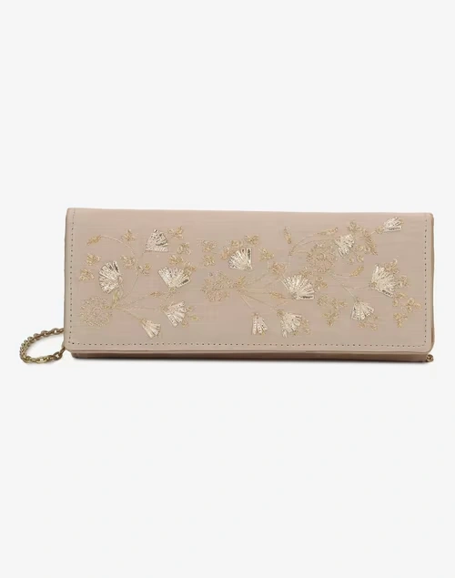 Beige Hand Embroidered Clutch 3 Beige Hand Embroidered Clutch