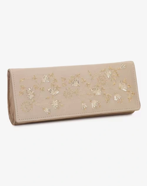 Beige Hand Embroidered Clutch 4 Beige Hand Embroidered Clutch