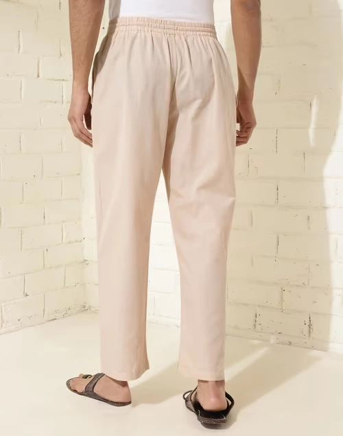 Beige Cotton Woven Pyjama 3 Beige Cotton Woven Pyjama