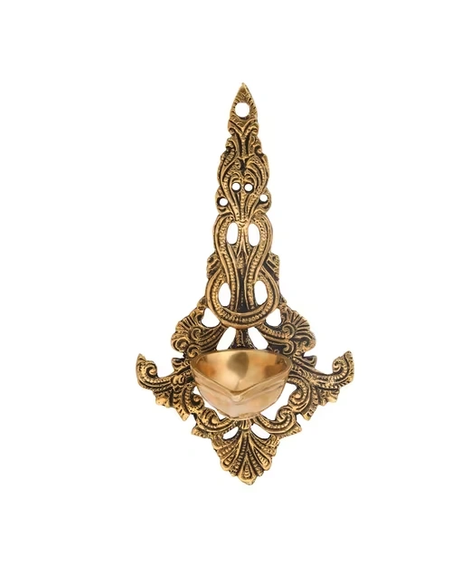 Brass Antiqued Mehnoor Oil Lamp