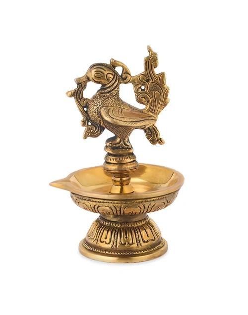 Brass Antiqued Mehnoor Oil Lamp