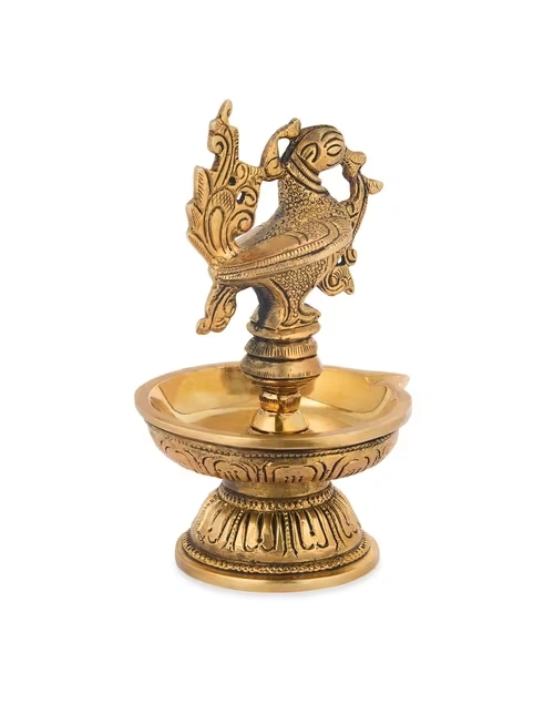 Brass Antiqued Mehnoor Oil Lamp