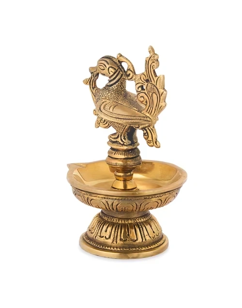 Brass Antiqued Mehnoor Oil Lamp