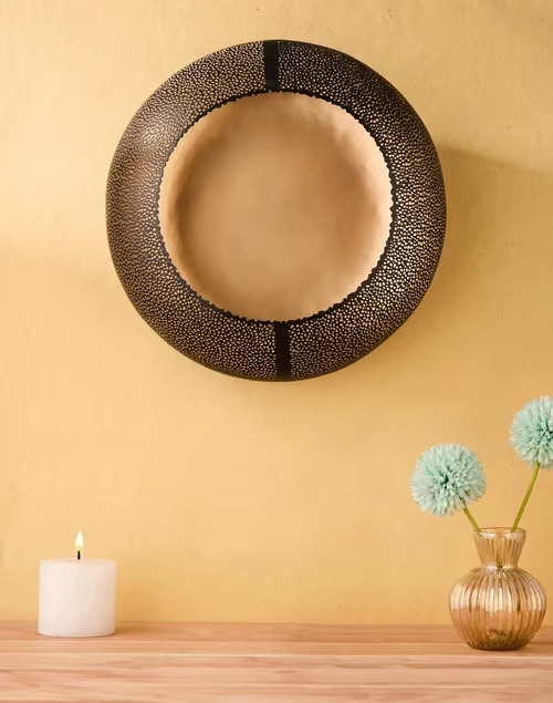 Brass Metal Antiqued Svarna Candle Holder