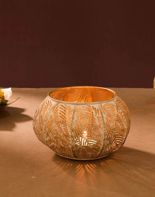 Multi Metal Cutwork Nira Votive Holder