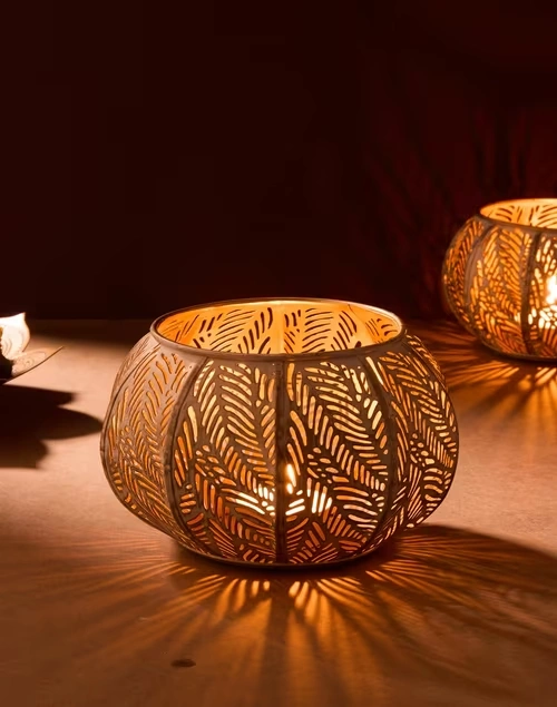 Multi Metal Cutwork Nira Votive Holder