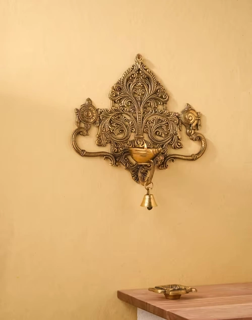 Brass Antiqued Mehnoor Oil Lamp