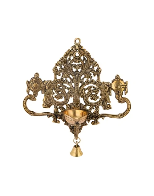 Brass Antiqued Mehnoor Oil Lamp