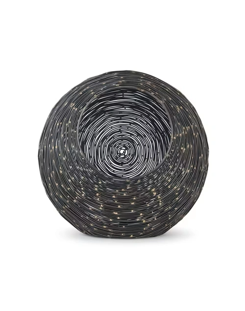 Black Metal Antiqued Svarna Candle Holder - Large 3 Black Metal Antiqued Svarna Candle Holder - Large