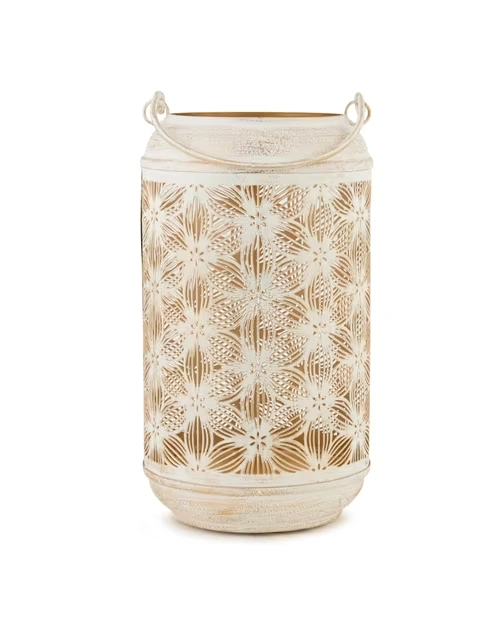 Multi Metal Cutwork Nira Hanging Lantern - Large