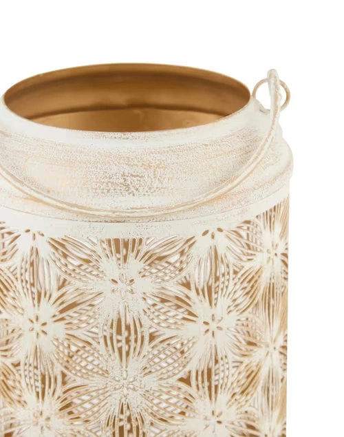 Multi Metal Cutwork Nira Hanging Lantern - Large