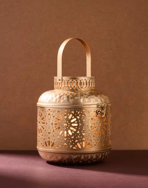 Multi Metal Cutwork Nira Hanging Lantern - Small
