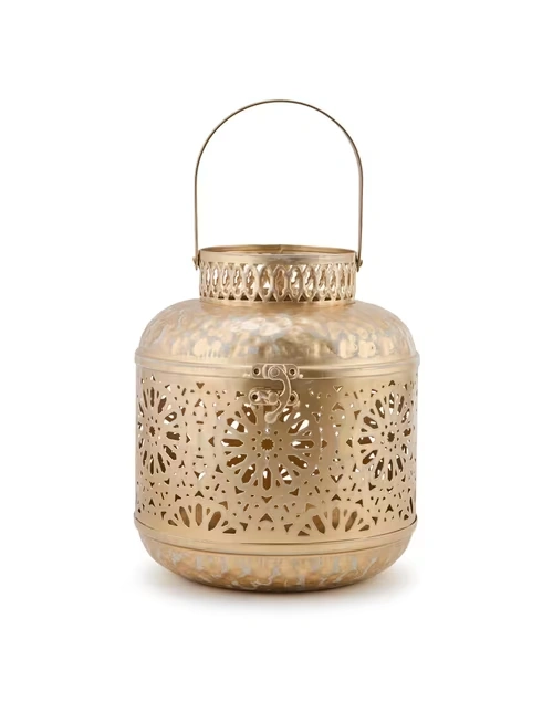 Multi Metal Cutwork Nira Hanging Lantern - Small