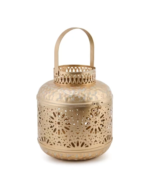 Multi Metal Cutwork Nira Hanging Lantern - Small