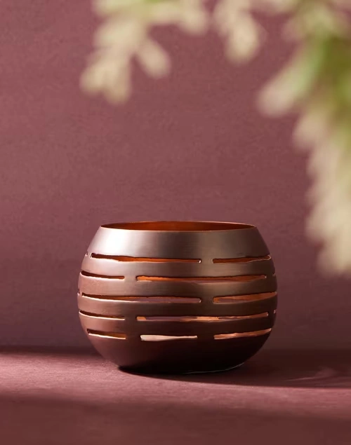 Copper Metal Antiqued Tamra Tlite Holder