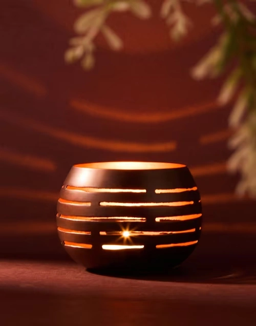 Copper Metal Antiqued Tamra Tlite Holder