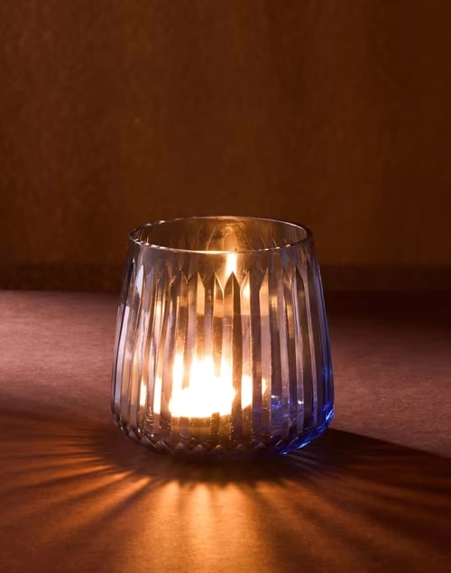 Blue Glass Blown Farsis Tlite Holder