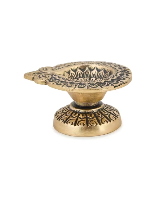 Brass Antiqued Mehnoor Oil Lamp