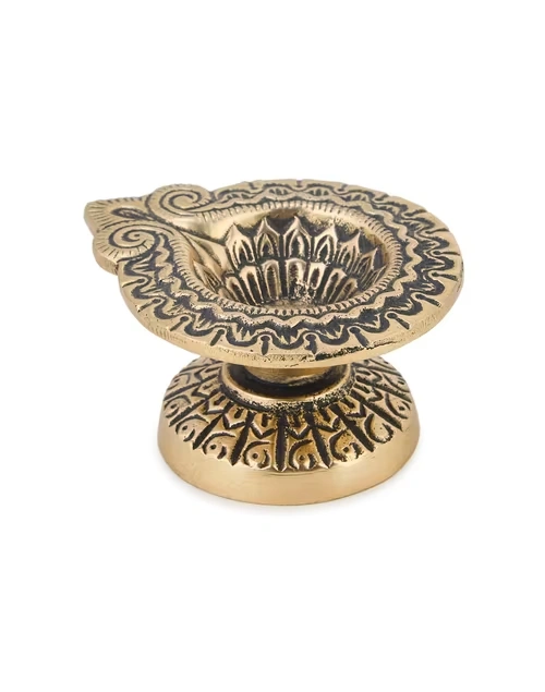 Brass Antiqued Mehnoor Oil Lamp