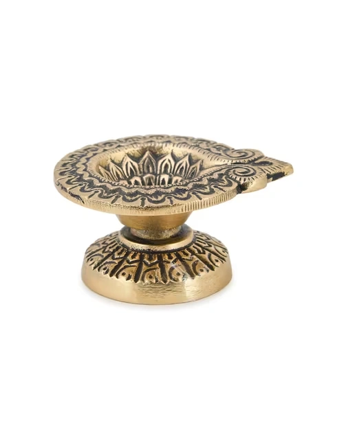 Brass Antiqued Mehnoor Oil Lamp