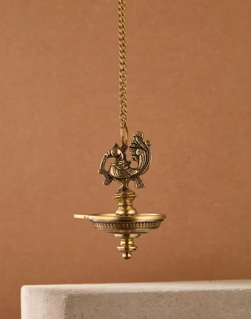 Brass Antiqued Mehnoor Oil Lamp