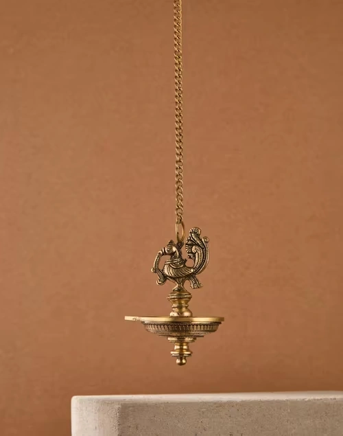 Brass Antiqued Mehnoor Oil Lamp
