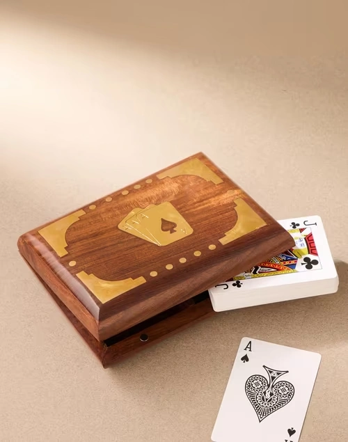 Natural Wooden Onam Inlay Card Games