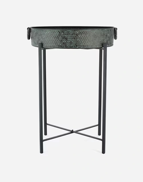 Black Metal Antiqued Utkarsh Floor Planter