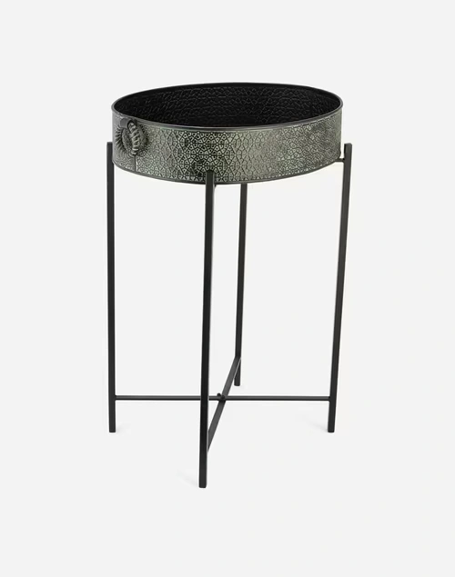 Black Metal Antiqued Utkarsh Floor Planter 4 Black Metal Antiqued Utkarsh Floor Planter