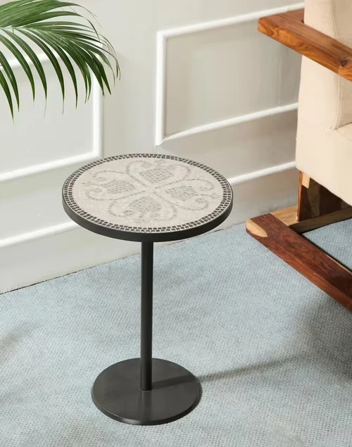 Black Metal Pedestal Table