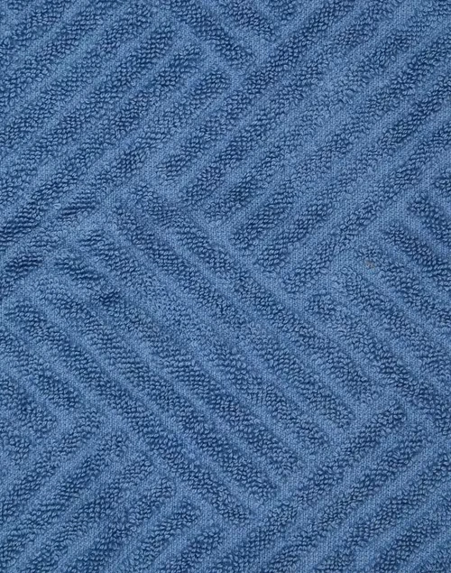 Blue Cotton Woven Face Towel Set Of 2