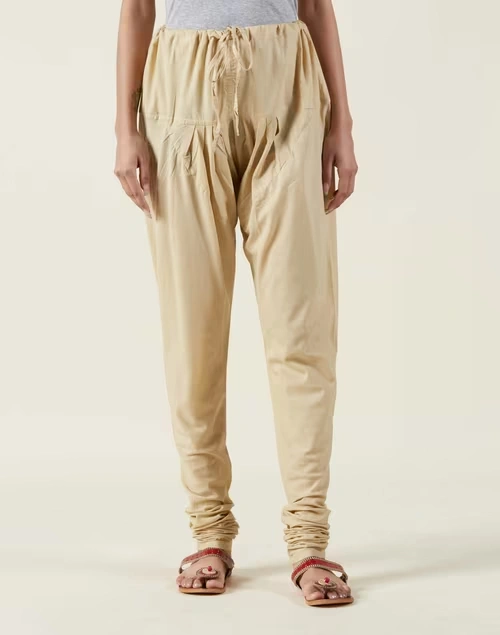 Beige Cotton Churidar
