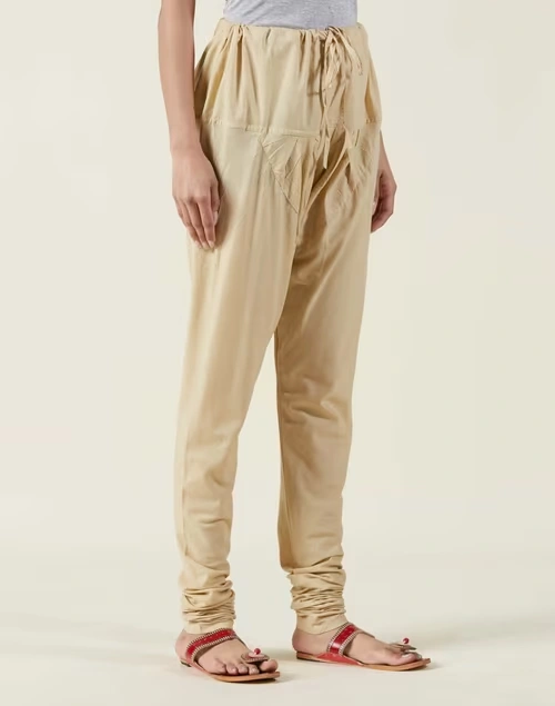 Beige Cotton Churidar