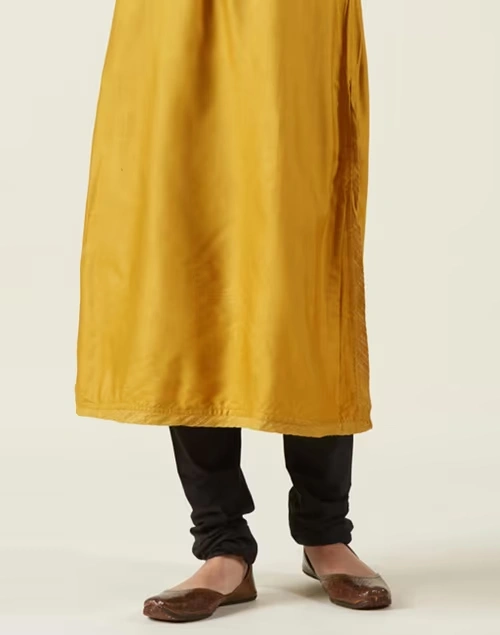 Black Cotton Woven Churidar