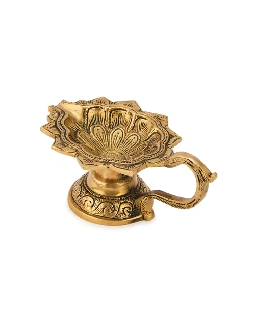 Antique Brass Antiqued Mehnoor Oil Lamp
