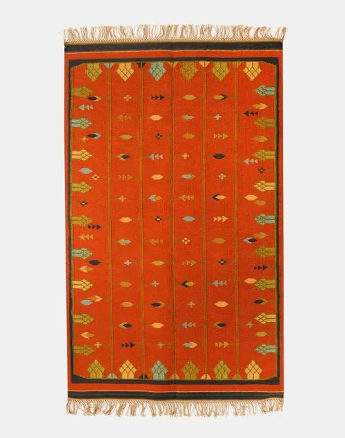 Blue Vidhara Cotton Stonewash Panja Dhurrie