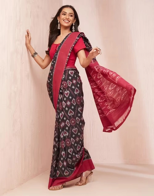 Pink Cotton Woven Stitched Blouse