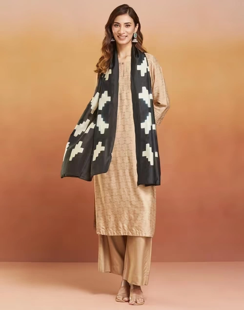 Black Silk Tie & Dye Stole